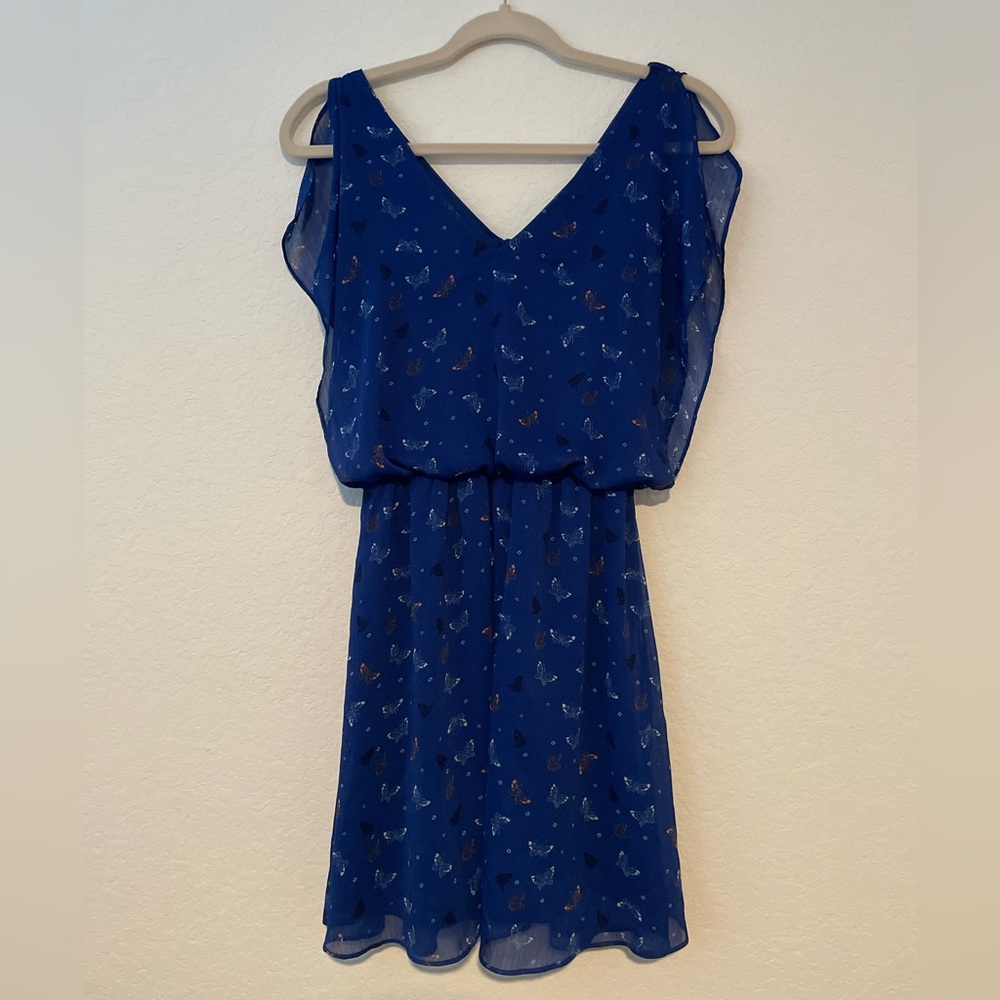 Candie's Blue V-Neck Midi Sundress
